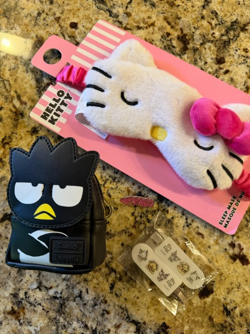 Hello Kitty White & Pink Plush Kids Sleep Mask with Bow